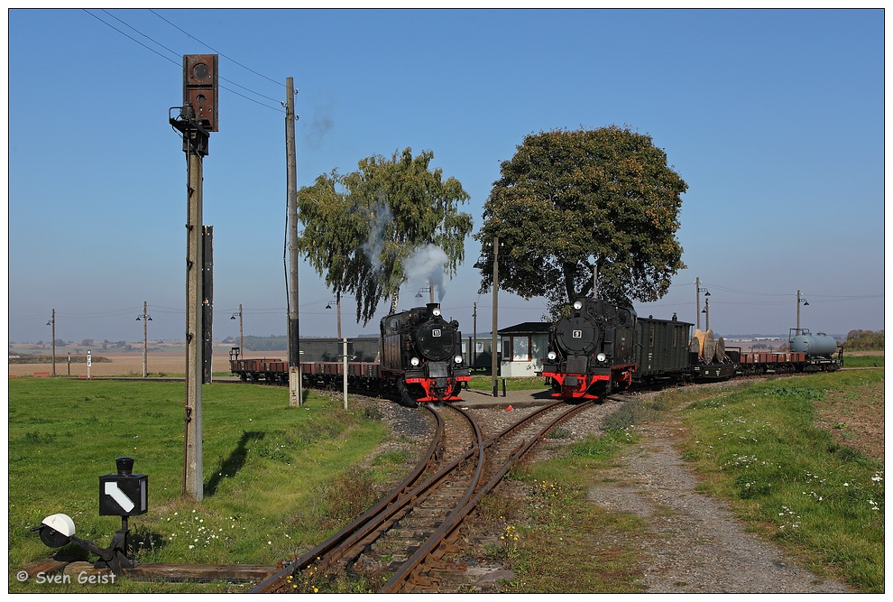 Loks 9 und 11 im Gleisdreieck Siersleben