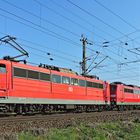 Lokzug mit 151 126-0 an der Spitze und 155 109-2 Railion am Ende des Zuges