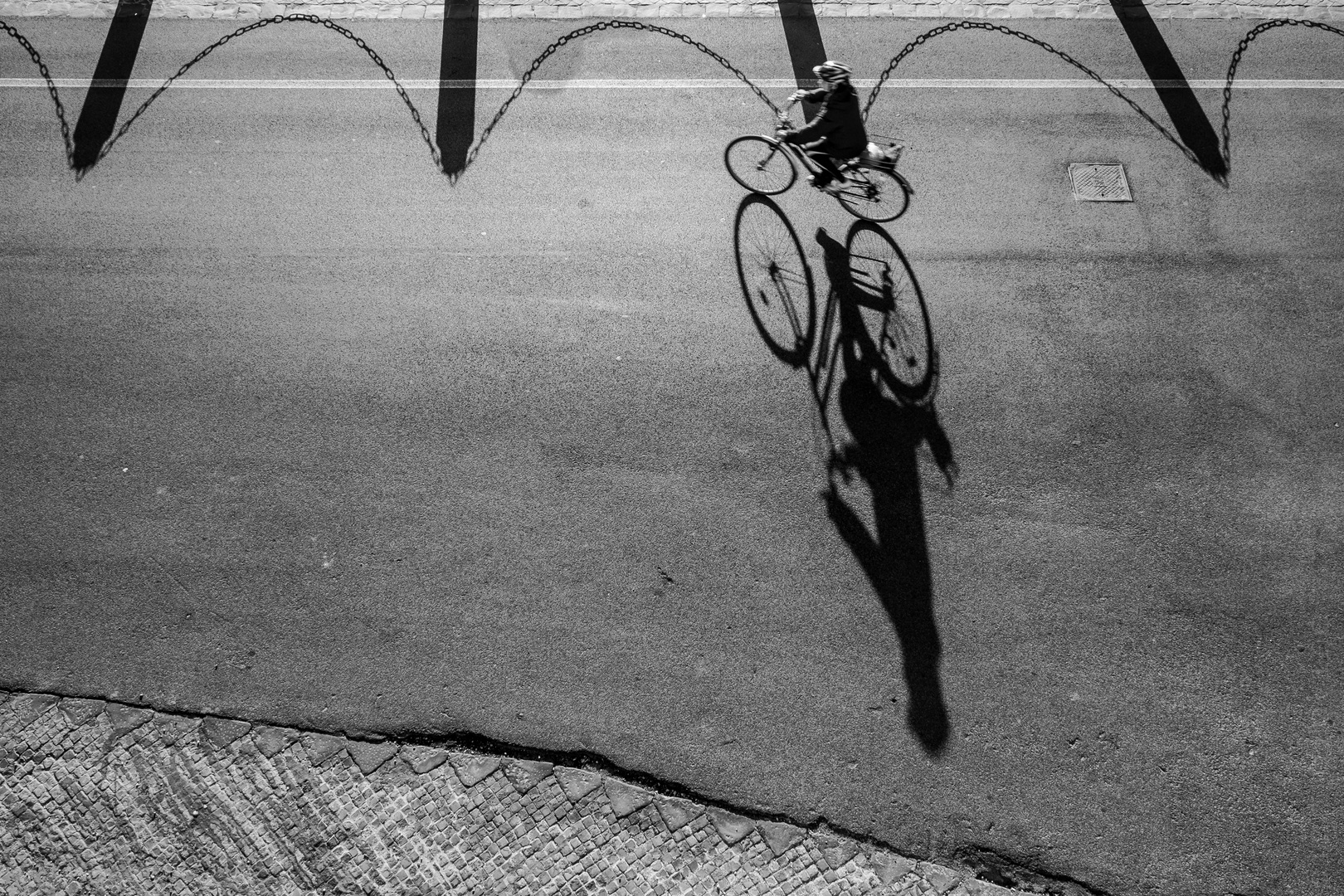 L'ombra del ciclista.