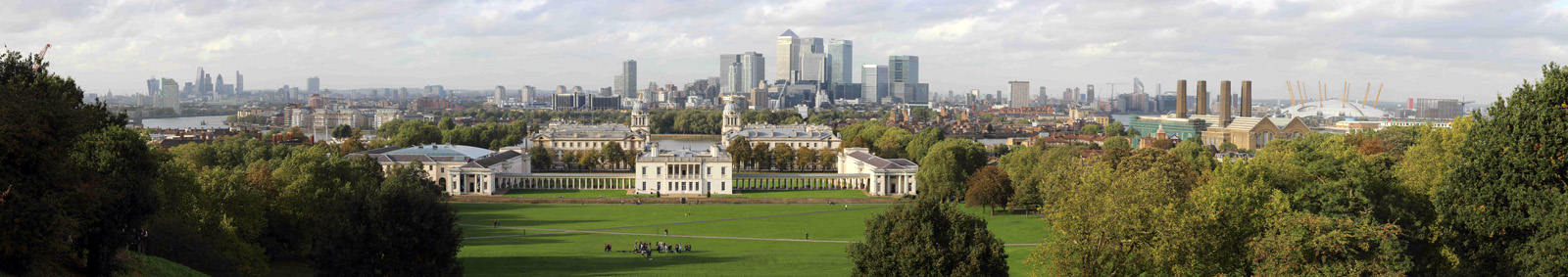 London Blick ab Observatorium Greenwich Park, Oktober 2013