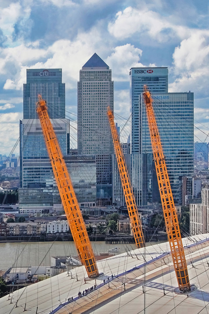 London, Blick auf Canary Wharf