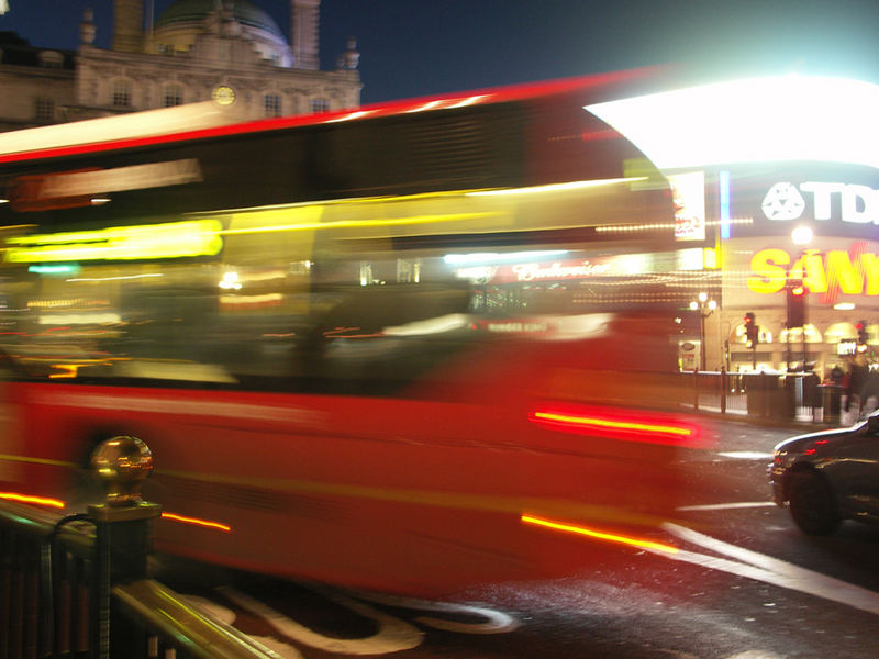 London bus at night