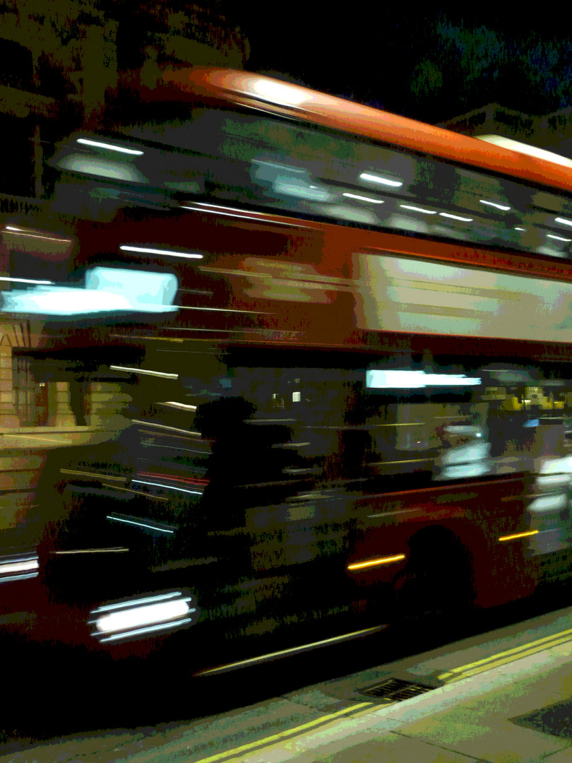 London Bus bei Nacht 