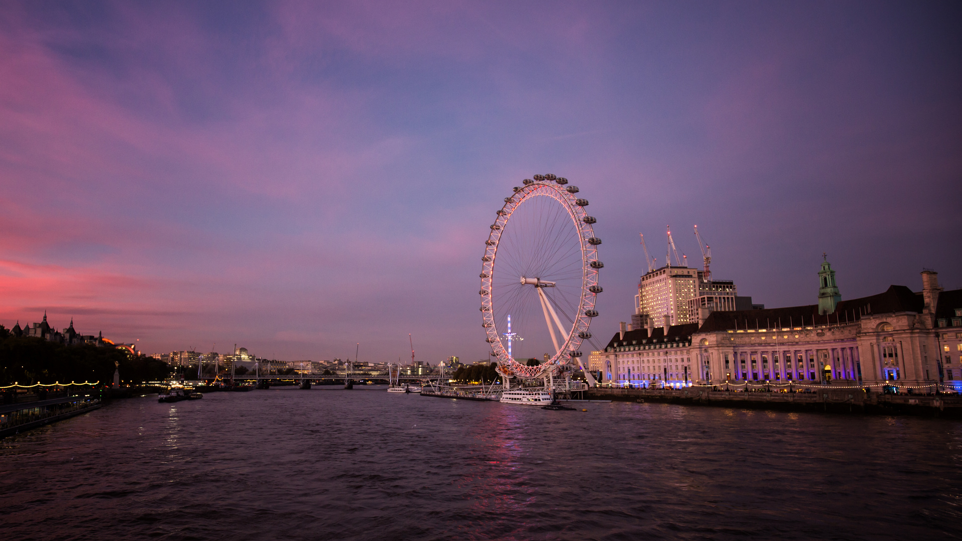 London Eye Abenddämmerung