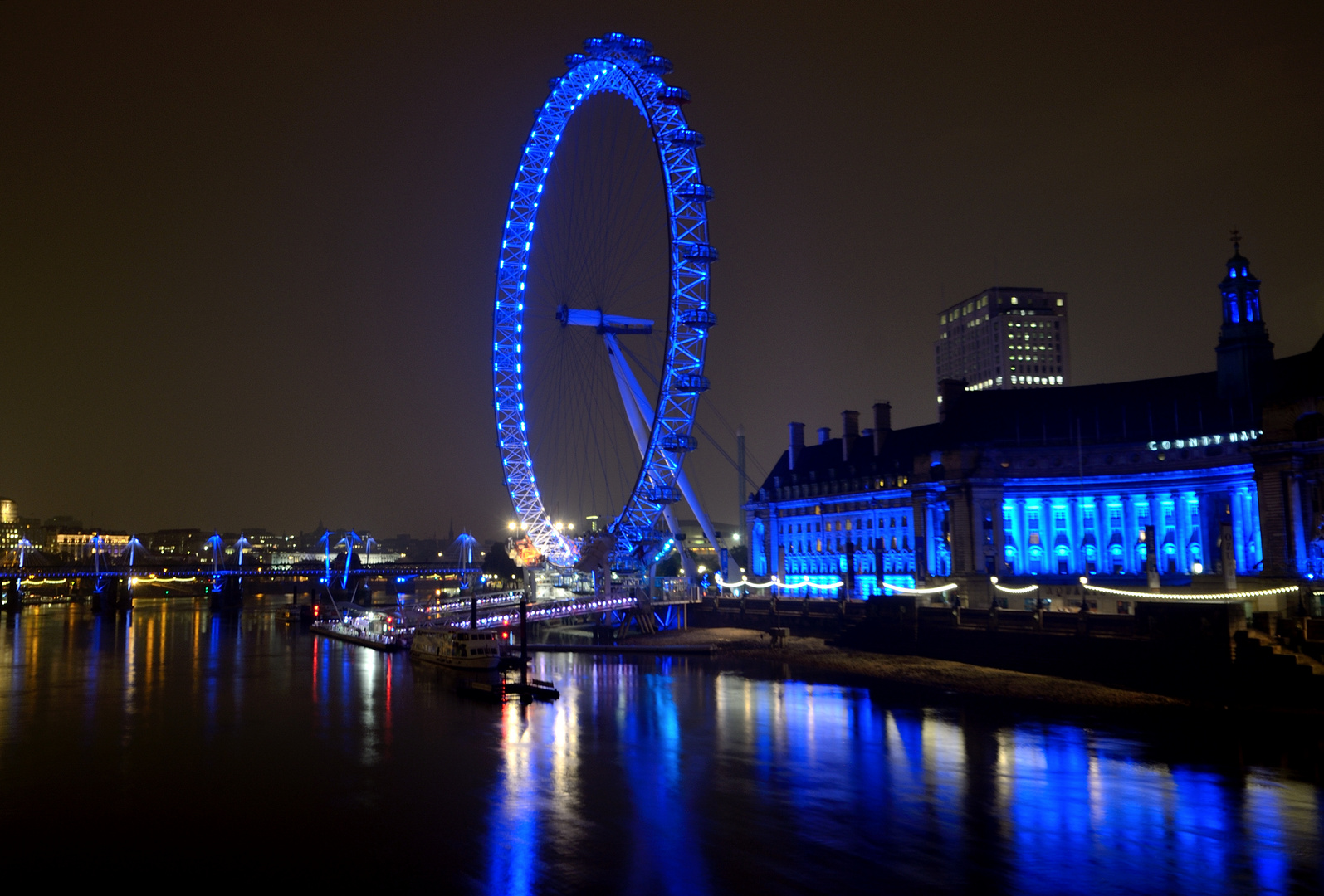 London Eye bei Nacht