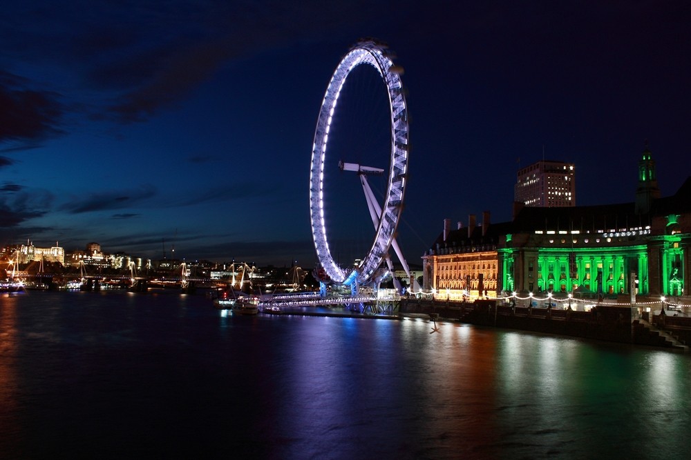 London Eye bei Nacht