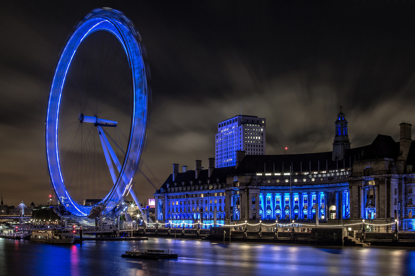 London Eye bei Nacht