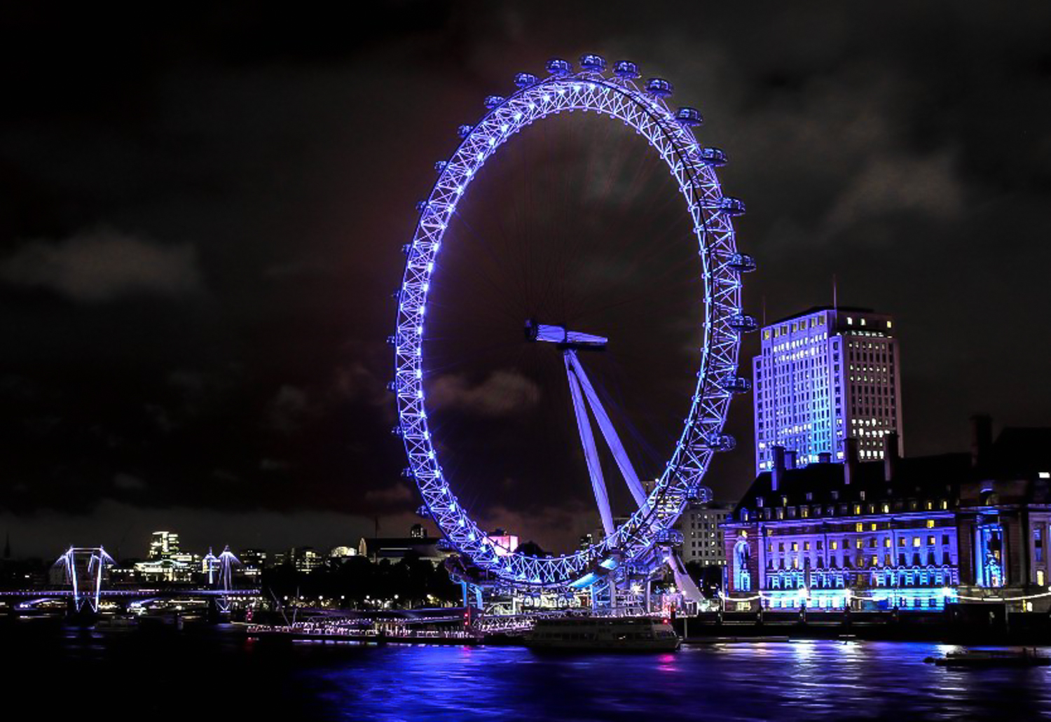 London Eye bei Nacht