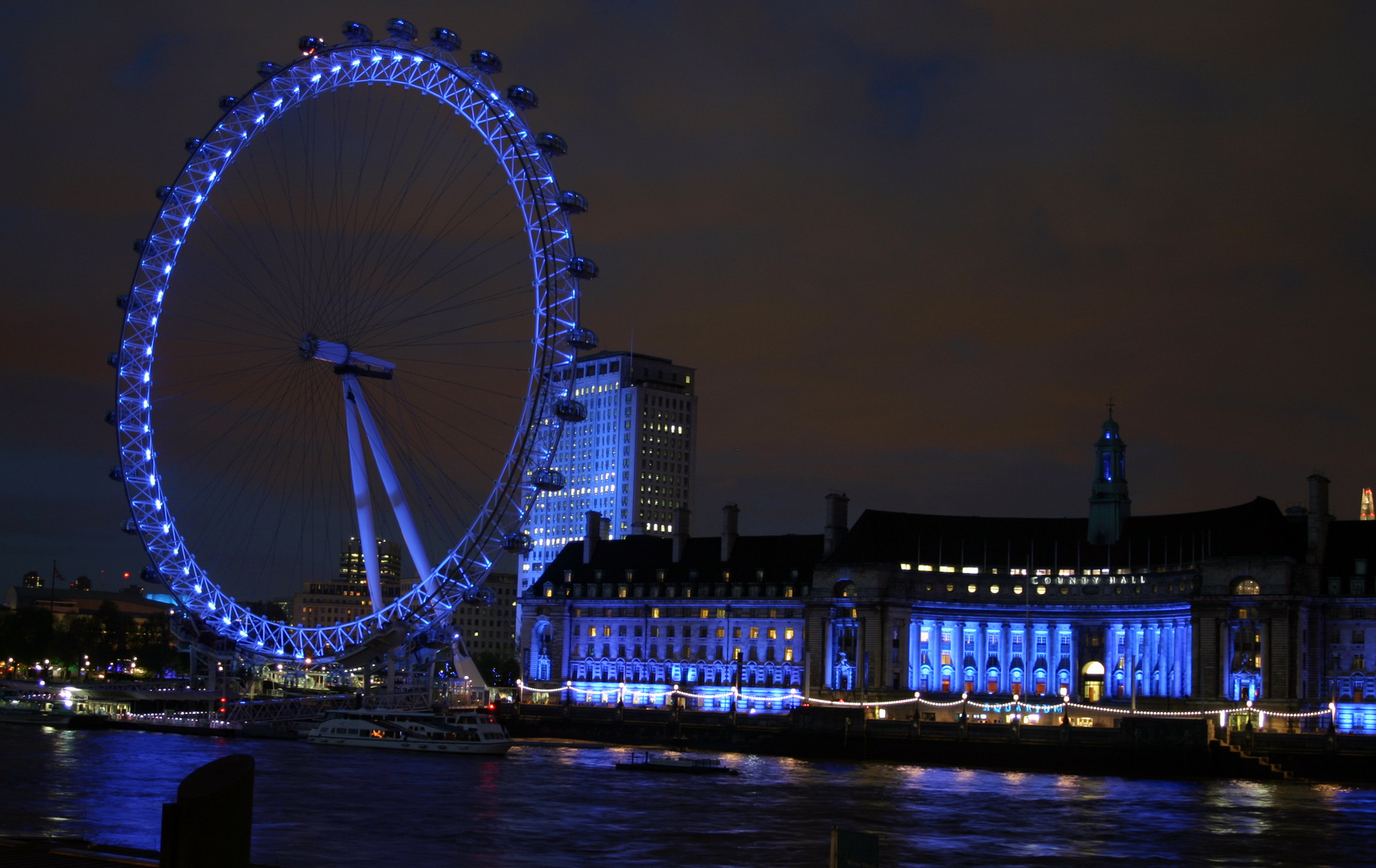 London Eye bei Nacht