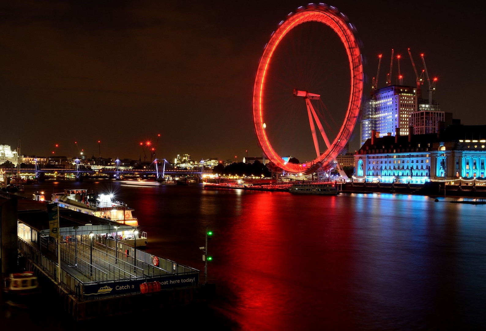 London Eye bei Nacht