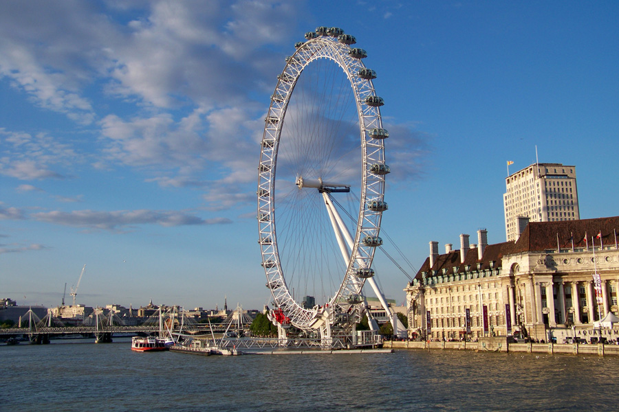 London-Eye im Abendlicht