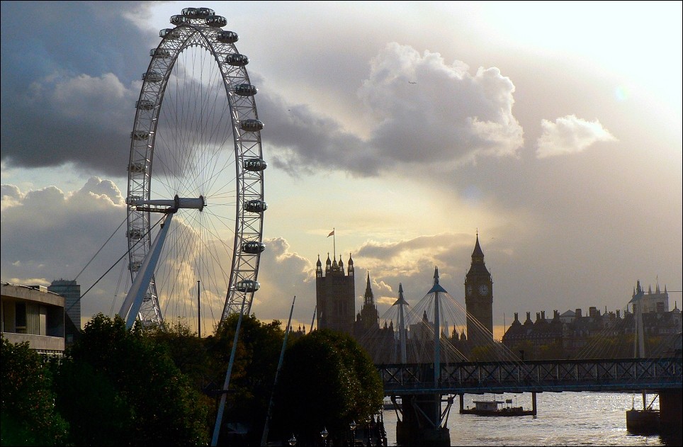 London Eye von der Waterloo Bridge