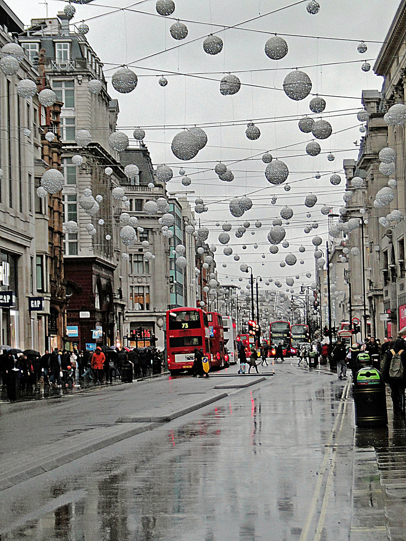 London in the rain