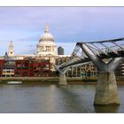 London - Millenium bridge and Saint Paul Cathedral