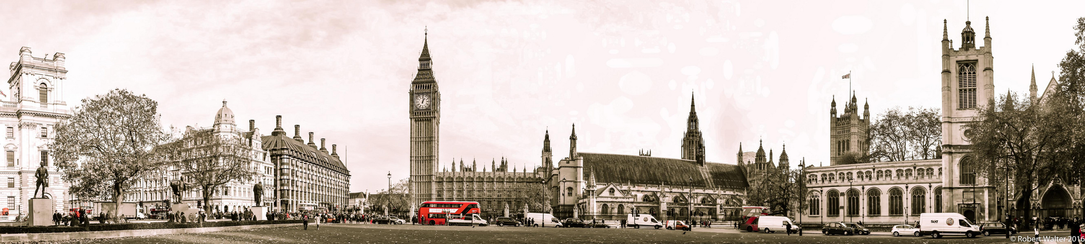 London Parliament Square in Colorkey