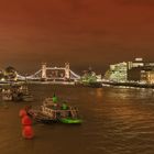 London Themse mit Tower Bridge bei Nacht