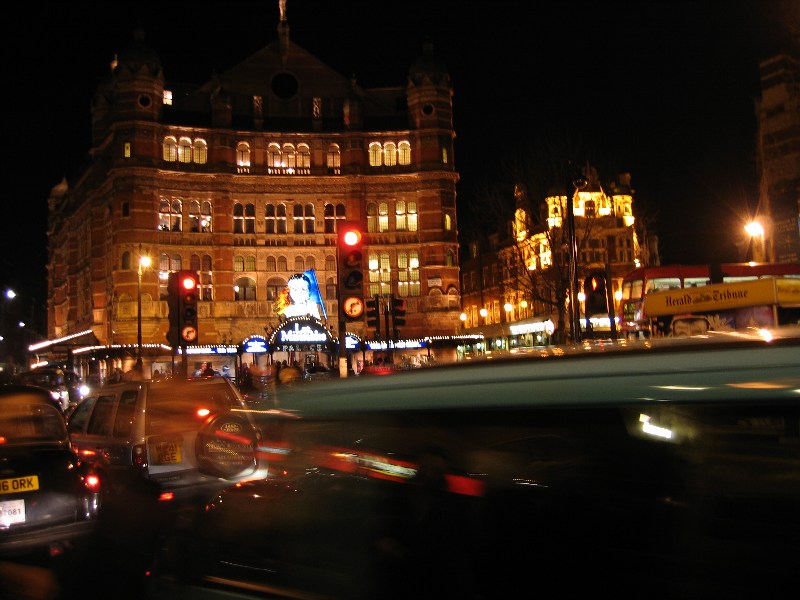 London traffic by night