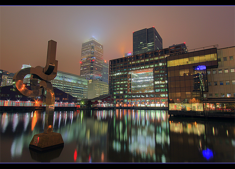 Londons Docklands at night (6th Feb 2010)