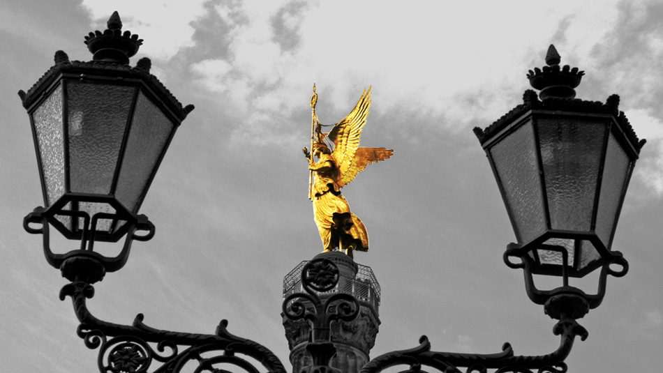 Lonely golden angel in Berlin