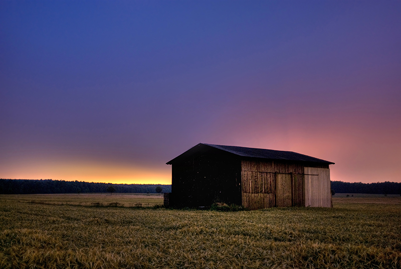 lonely house at nigth