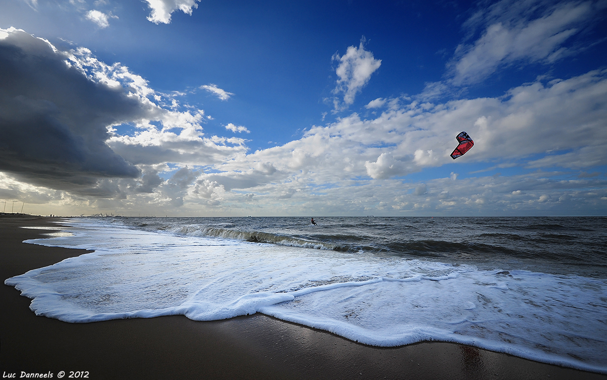 lonely kitesurfer