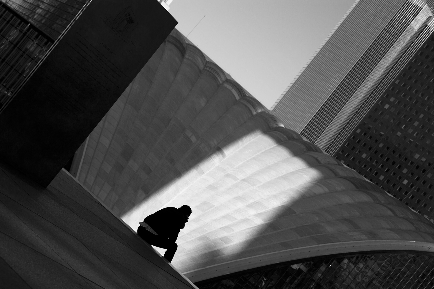 Lonely man on the stairs