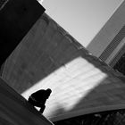 Lonely man on the stairs