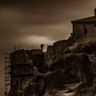 Lonely worker. Monastery Verlaam, Meteora, Greece