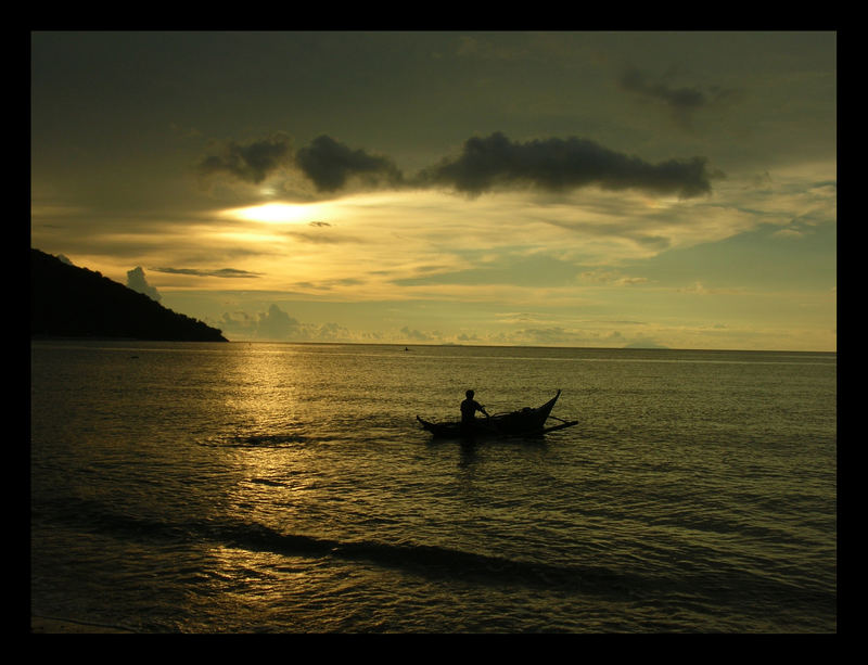 ...lonesome fishermen in the golden sunset...