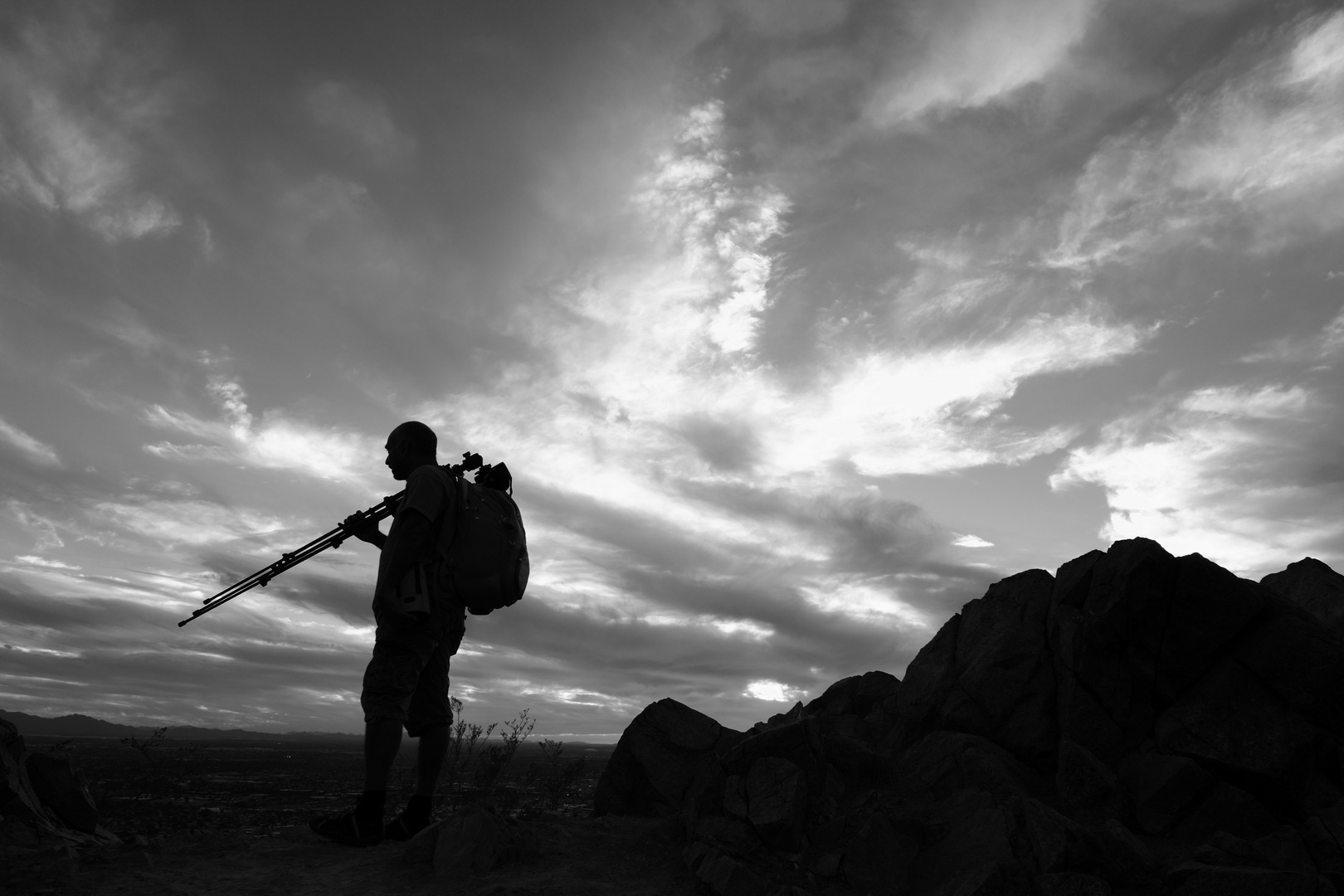 Lonesome photographer in dessert