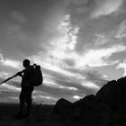 Lonesome photographer in dessert