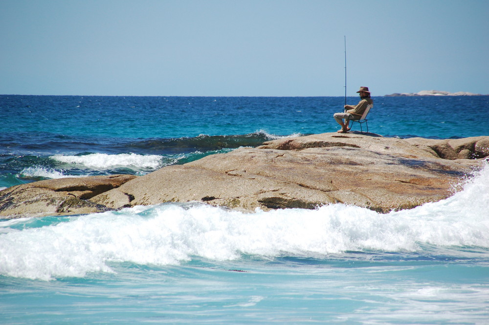 Lonesome tanmanian fisherman