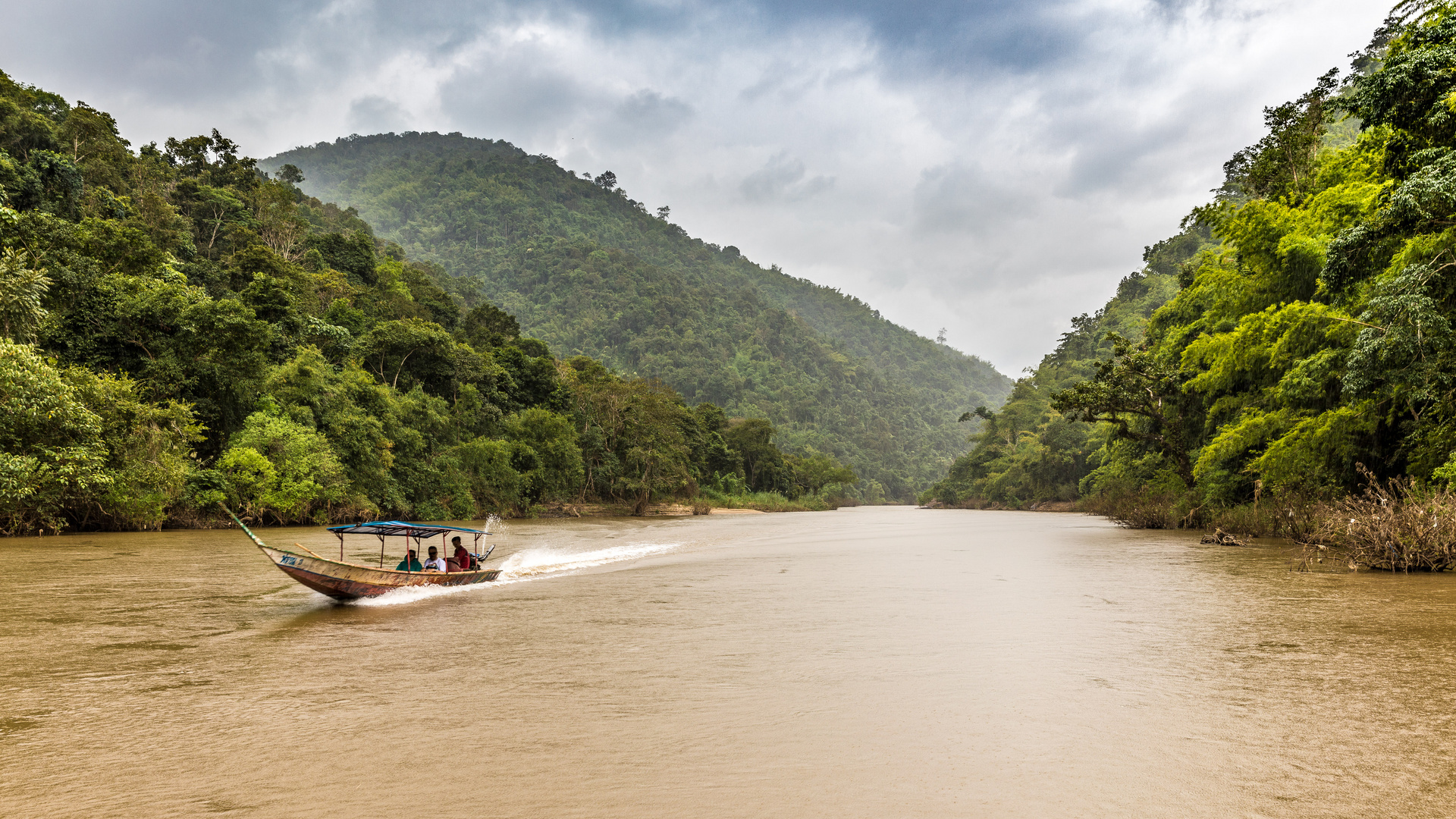 Longboat on the Mekong River