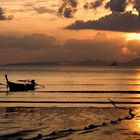 Longtailboats at sunset