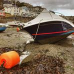 Looe Hafen bei Ebbe