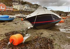 Looe Hafen bei Ebbe