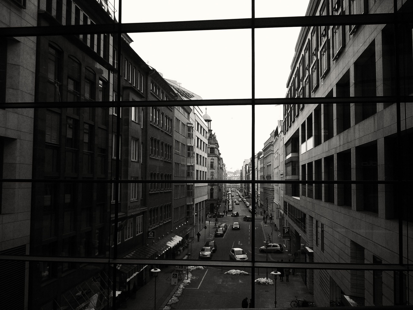 look through a big window in hamburg