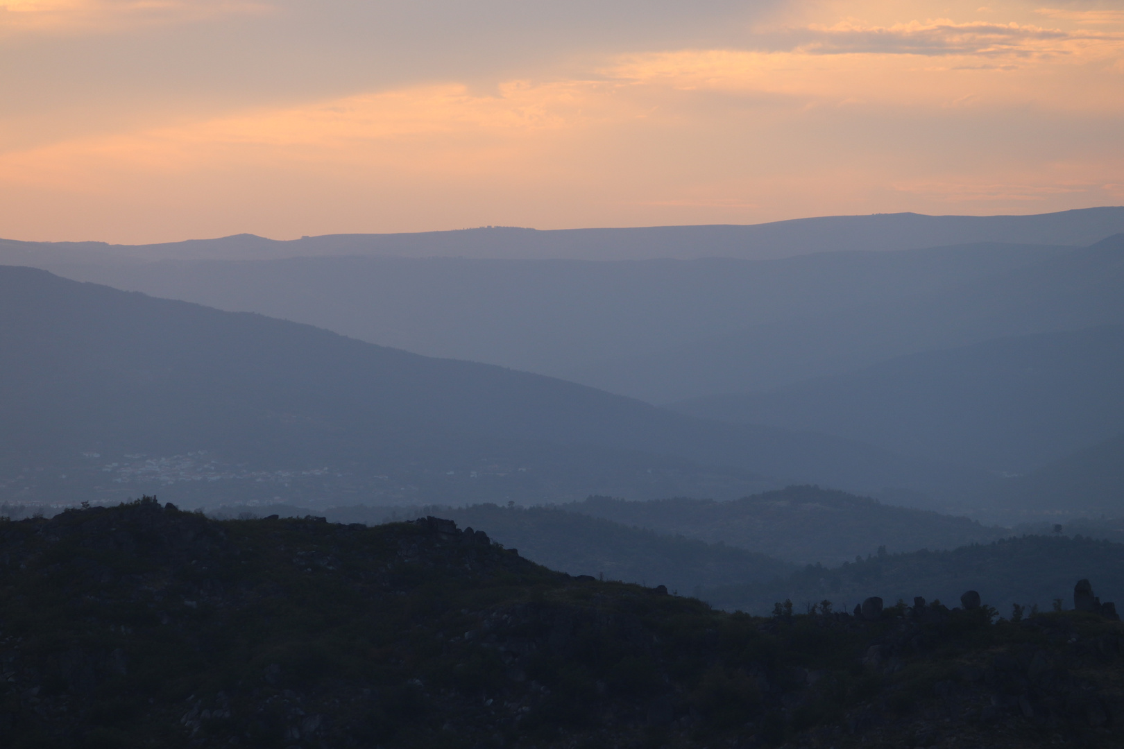 looking down on the mountains