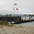 Looking from Fisherman's wharf to the GGB during a misty morning