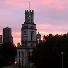 looking over terrace, sunset