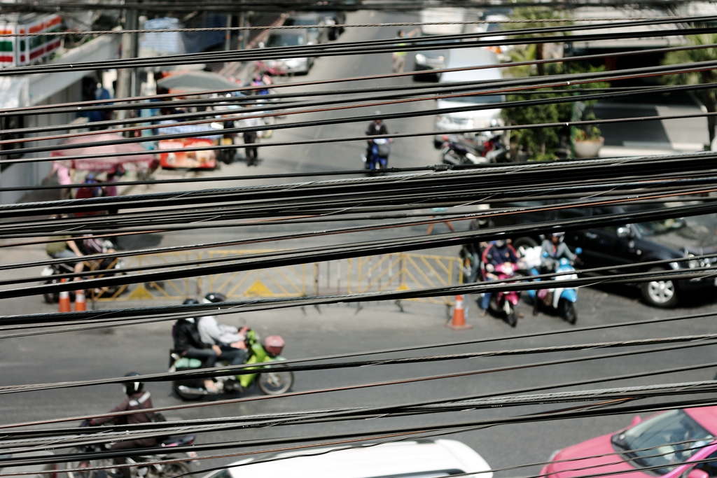 looking through wires