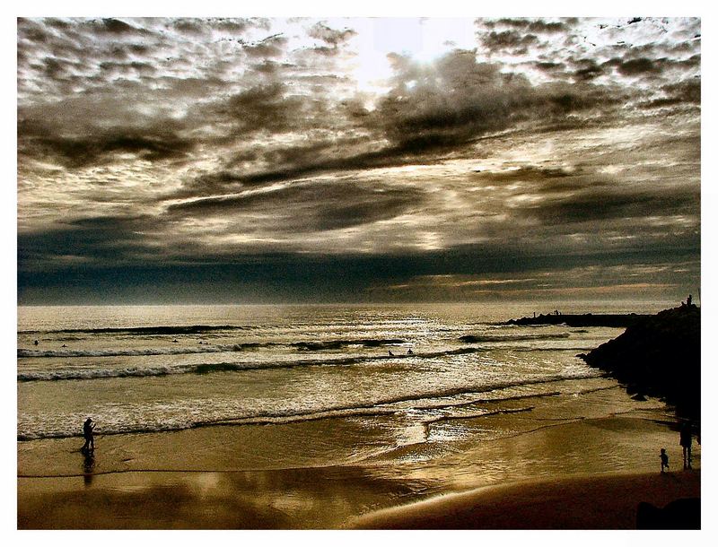 L`orage s`approche Costa de Caparica Portugal