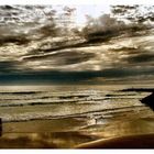 L`orage s`approche Costa de Caparica Portugal