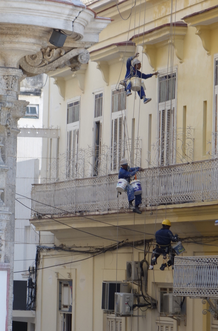 los pintores en el trabajo 