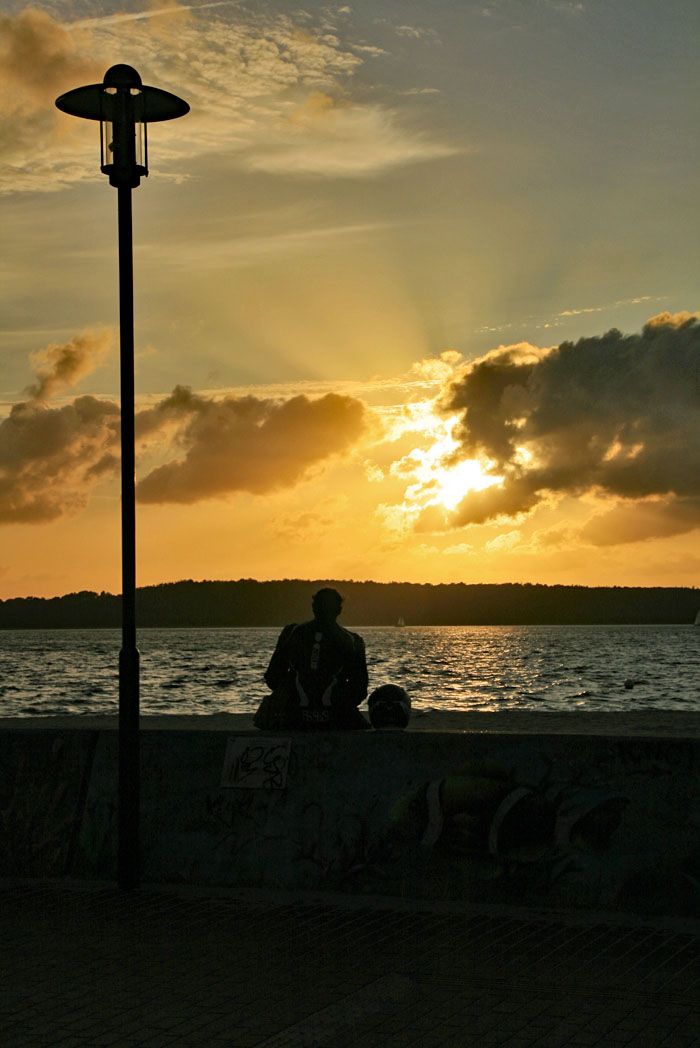 Lost in thoughts at twilight