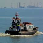 Lotsenboot HANSE3 dreht eine kurze Runde über die Randzelplate vor dem Borkumer Hafen