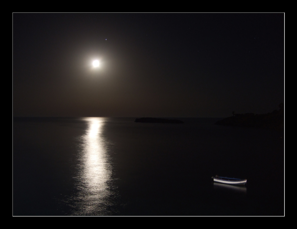 Loutro - Boot im Mondschein