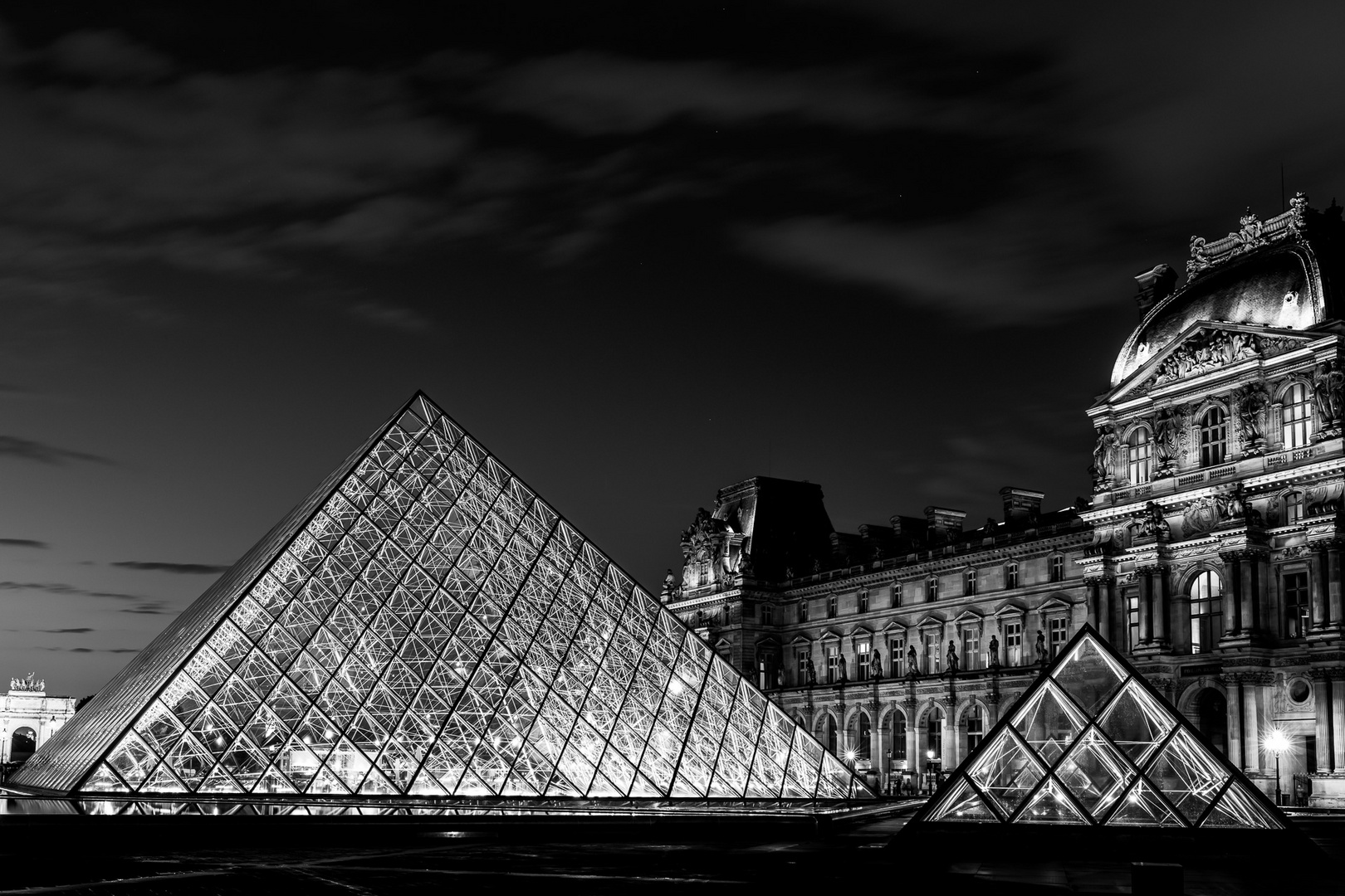 Louvre at night