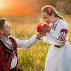 Love in poppy field