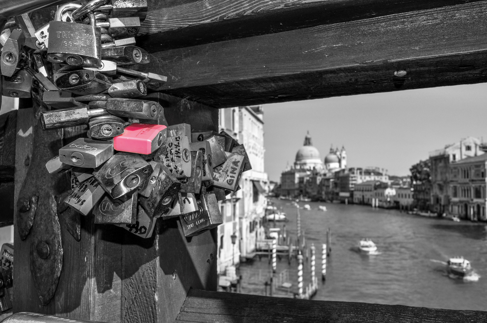 Love locks in Venice